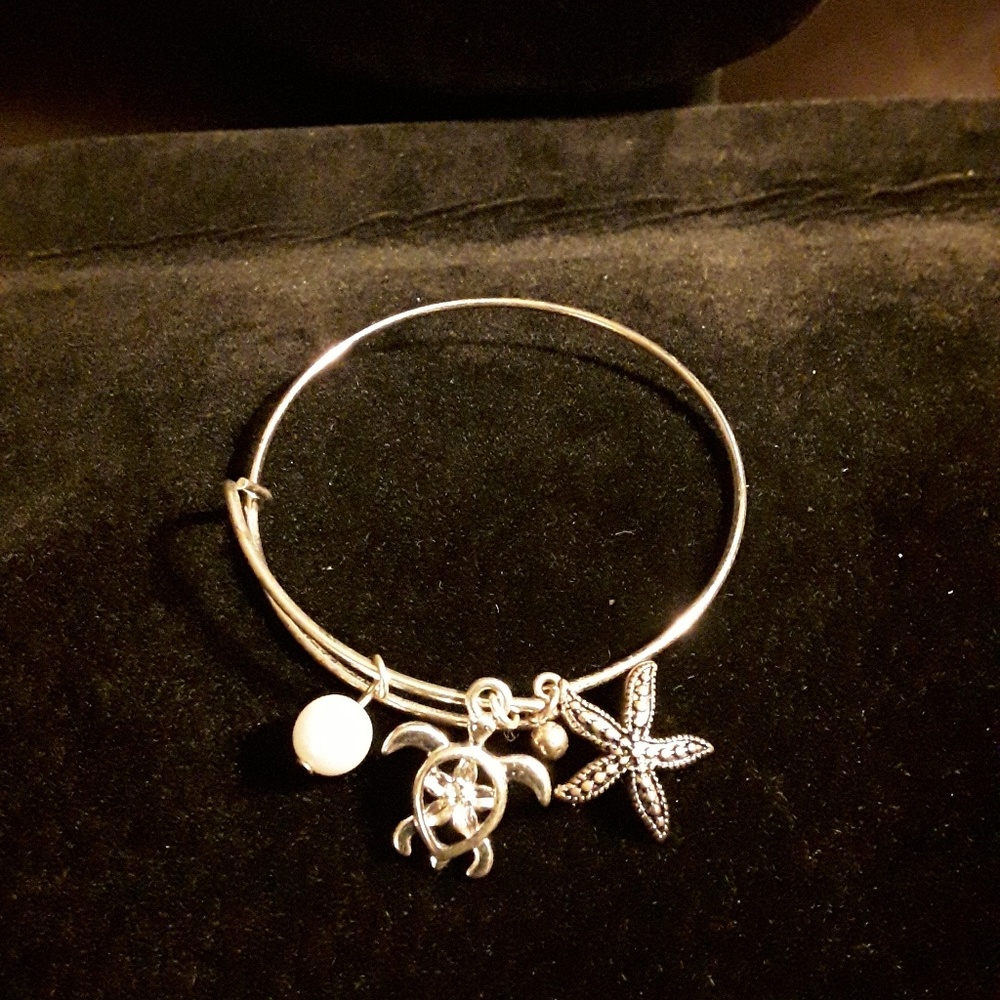 Silver bracelet with 3 charms